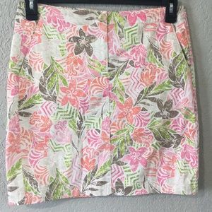 4/$25 J Jill chino skirt flower pattern